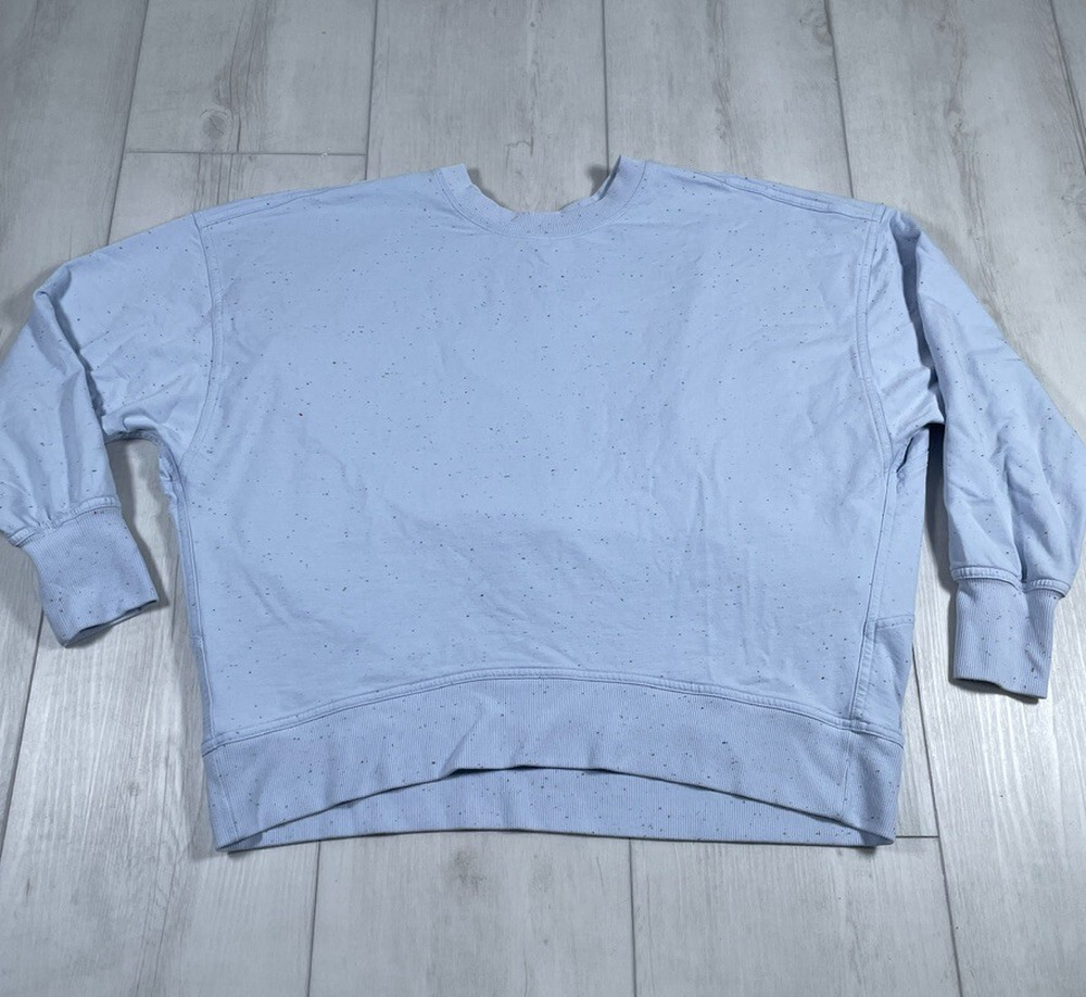 Lululemon Women's 4 LA Back in Action Blue Speckled Rainbow Boxy Sweatshirt